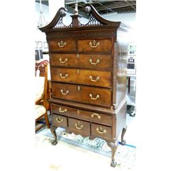 19th c. mahogany chippendale highboy