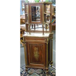 19th c. mahogany marble top dessert stand