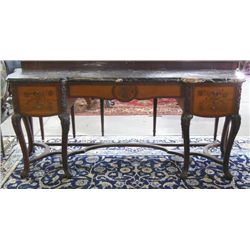 Marble top carved French sideboard