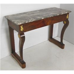 Empire marble top bronze mounted console ca. 1820