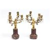 Image 1 : 19th c. Pair Bronze & Marble Figural Candlesticks