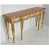 Image 1 : Gilt & wood console with marble top