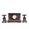 Image 1 : Marble Mantle Clock & 19thc. Pr. Marble Garniture