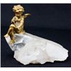 Image 1 : Bronze Cupid Seated on a Piece of Rock Crystal