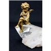 Image 2 : Bronze Cupid Seated on a Piece of Rock Crystal