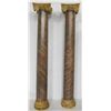 Image 1 : Pair Corinthian faux marble painted columns