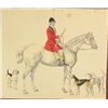 Image 1 : Print on silk "Horse & Rider with Dogs"