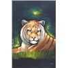 Image 1 : "Portrait of a Tiger" painted on velvet