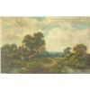 Image 1 : E. Cole 19th c. oil painting "American Landscape"