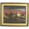 Image 1 : Oil painting signed Hugo Cahar "Harbor Scene"