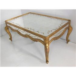 Gilt framed mirrored coffee table