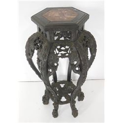 Chinese Marble top 6 leg pedestal table