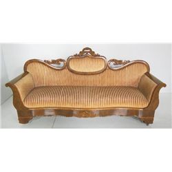 19th c. American Victorian mahogany sofa