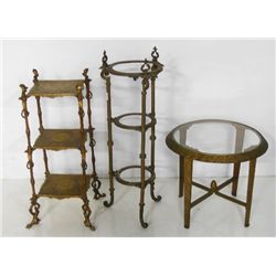 3 bronze, brass & metal tables