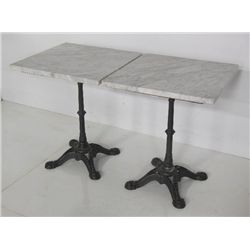 2 marble top bistro tables