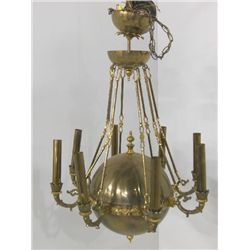 8 light bronze & brass fixture