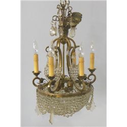 Bronze & crystal French chandelier