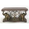 Image 1 : Elephant Gold Tooled Leather Top Console Table