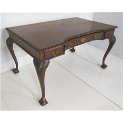 Mahogany Ball and Claw Gadrooned Edge Desk