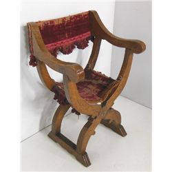 Italian folding savanarolla chair ca. 17th c.