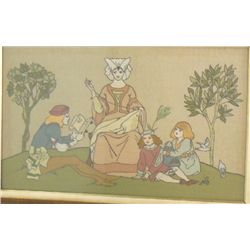 Carved oak frame with foliate designs