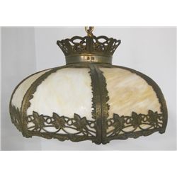 Slag glass Tiffany type hanging fixture