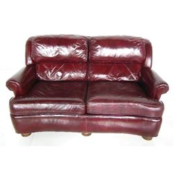 Hancock & Moore red leather loveseat