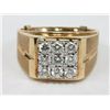 Image 1 : 14kt. Yellow Gold Men's Ring with 9 Diamonds