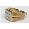 Image 2 : 14kt. Yellow Gold Men's Ring with 9 Diamonds