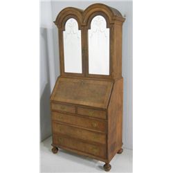 Banded sectretary with double arched top