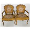 Image 1 : Pair Louis XV style carved walnut fauteuils