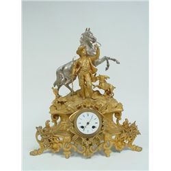 Bronze figural 19thc clock