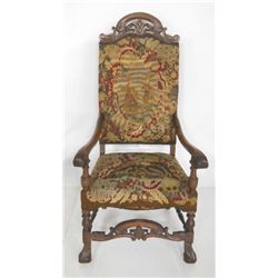 Needlepoint throne chair