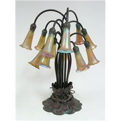 Tiffany style bronze "Lily" lamp