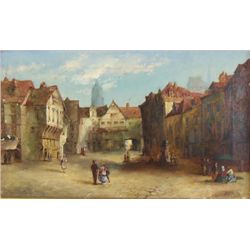 Oil painting of "City Scene"