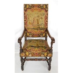 Needlepoint throne chair ca. 1920's