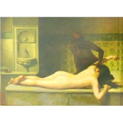 20thc. Painting on Porcelain Framed