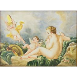 20th c. M. Frangl painting on porcelain signed