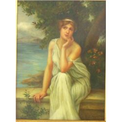 20thc. J. Reynolds painting on porcelain signed