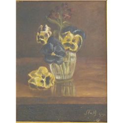J. Pud Biggs gilt framed still life oil on canvas
