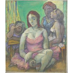 American oil on canvas "4 Figures"