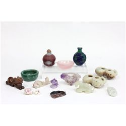 Chinese lot of jade & other figures