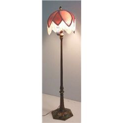 Champleve bronze pole lamp