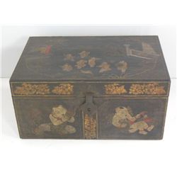 Chinese Black Lacquerware Trunk