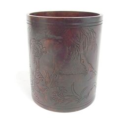 Chinese bronze brushpot