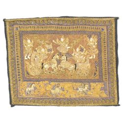 Chinese Handmade Gold and Silver Thread Tapestry