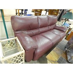 LEATHER COUCH - FROM ESTATE - BURGANDY