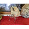 Image 1 : CLAY POTTERY  - FISH ON HEAVY WIRE STAND