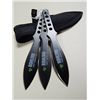 Image 2 : KNIFE - BIOHAZARD THROWING KNIVES - 4 PC SET (3 KNIVES & 1 SHEATH) - A54357