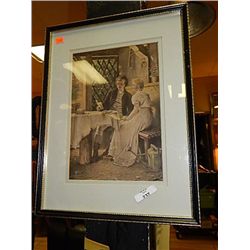 FRAMED VINTAGE PICTURE - MAN AND WOMAN